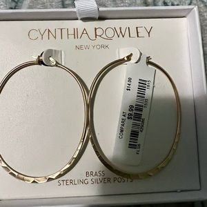 Brass hoop earrings never worn